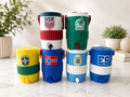 12oz National Soccer Team Mini Coolers with Soccer Ball Keychain/ Can Opener(7 Countries to choose from)
