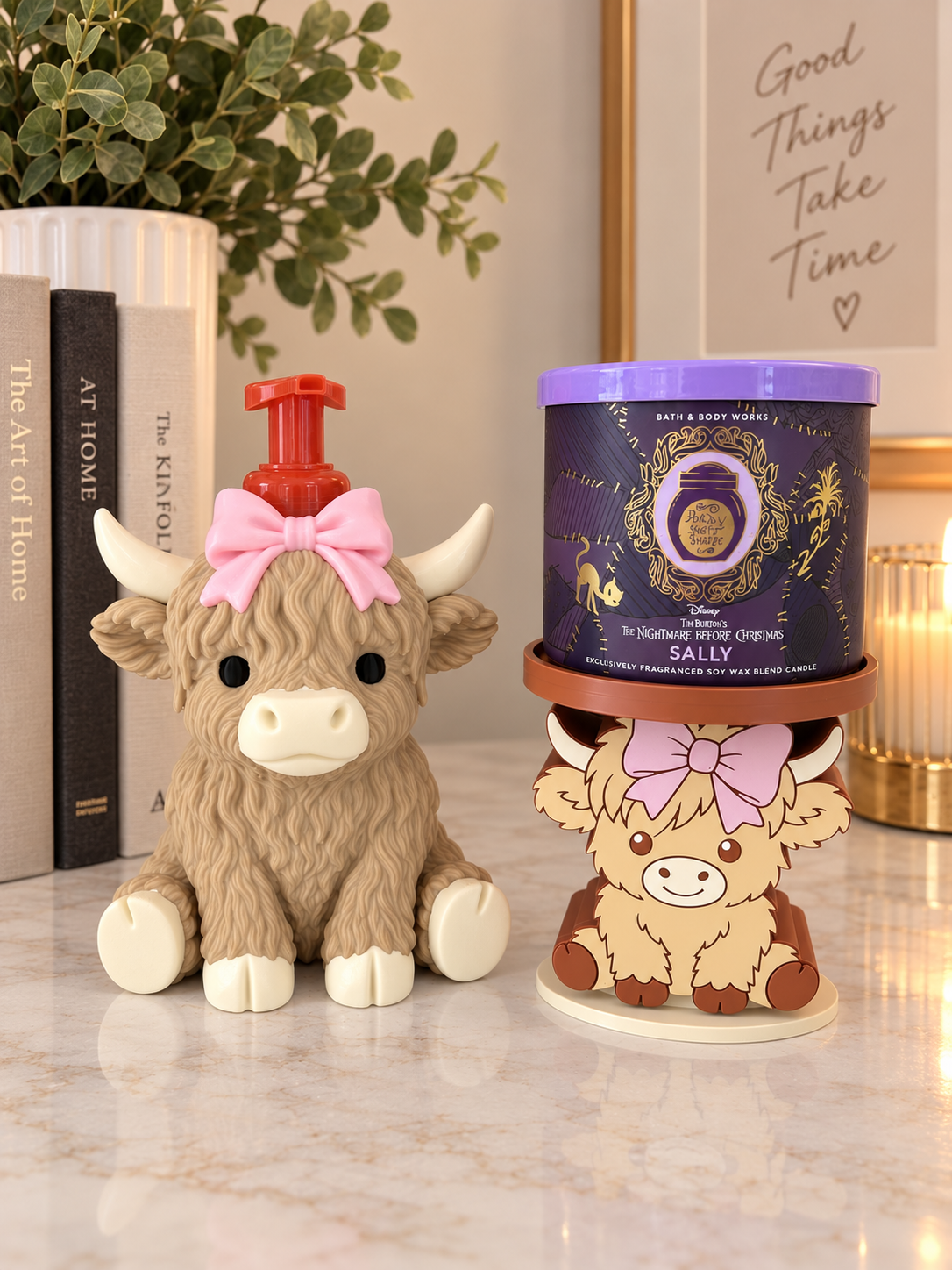 Highland Cow BBW Foaming Soap Holder & Candle Holder