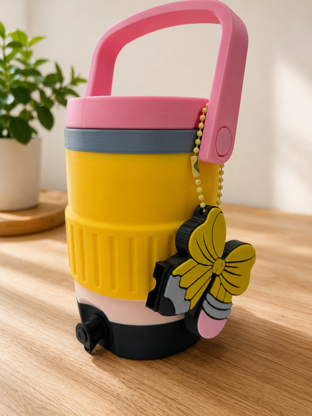 Pencil Themed 12oz Mini Can Cooler with matching Keychain/ Tab Can Opener