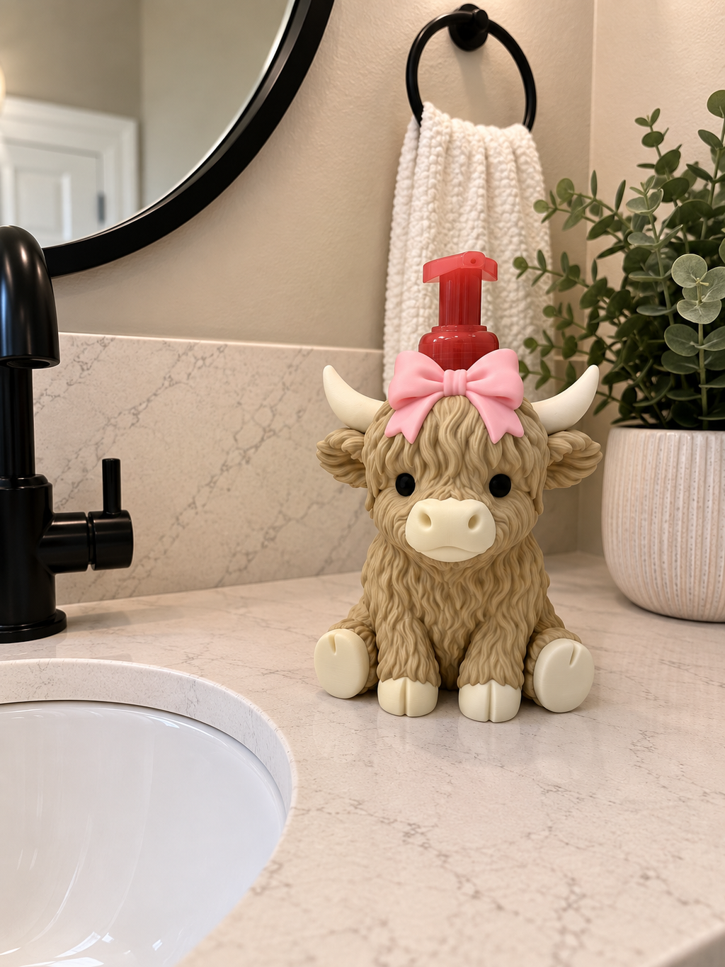 Highland Cow BBW Foaming Soap Holder & Candle Holder