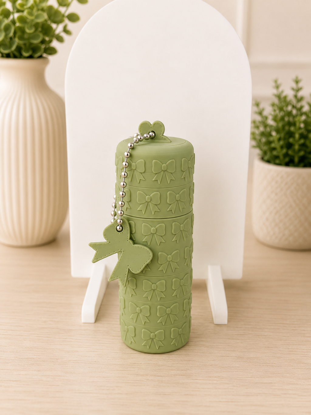 Compact Lipstick / Lip Balm Keychain Holder