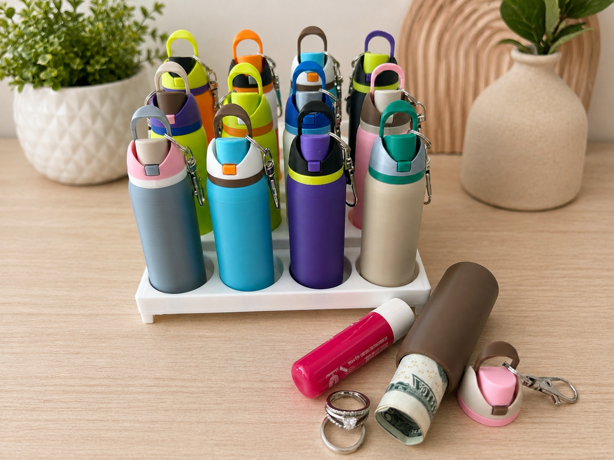 Owala-Inspired Mini Water Bottle Keychain/ Lip Balm Holder (Special 3 for $18)