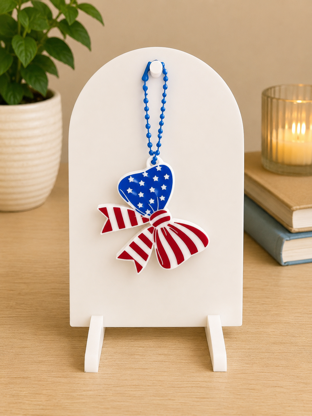 Bow US Flag keychain/ Can Opener