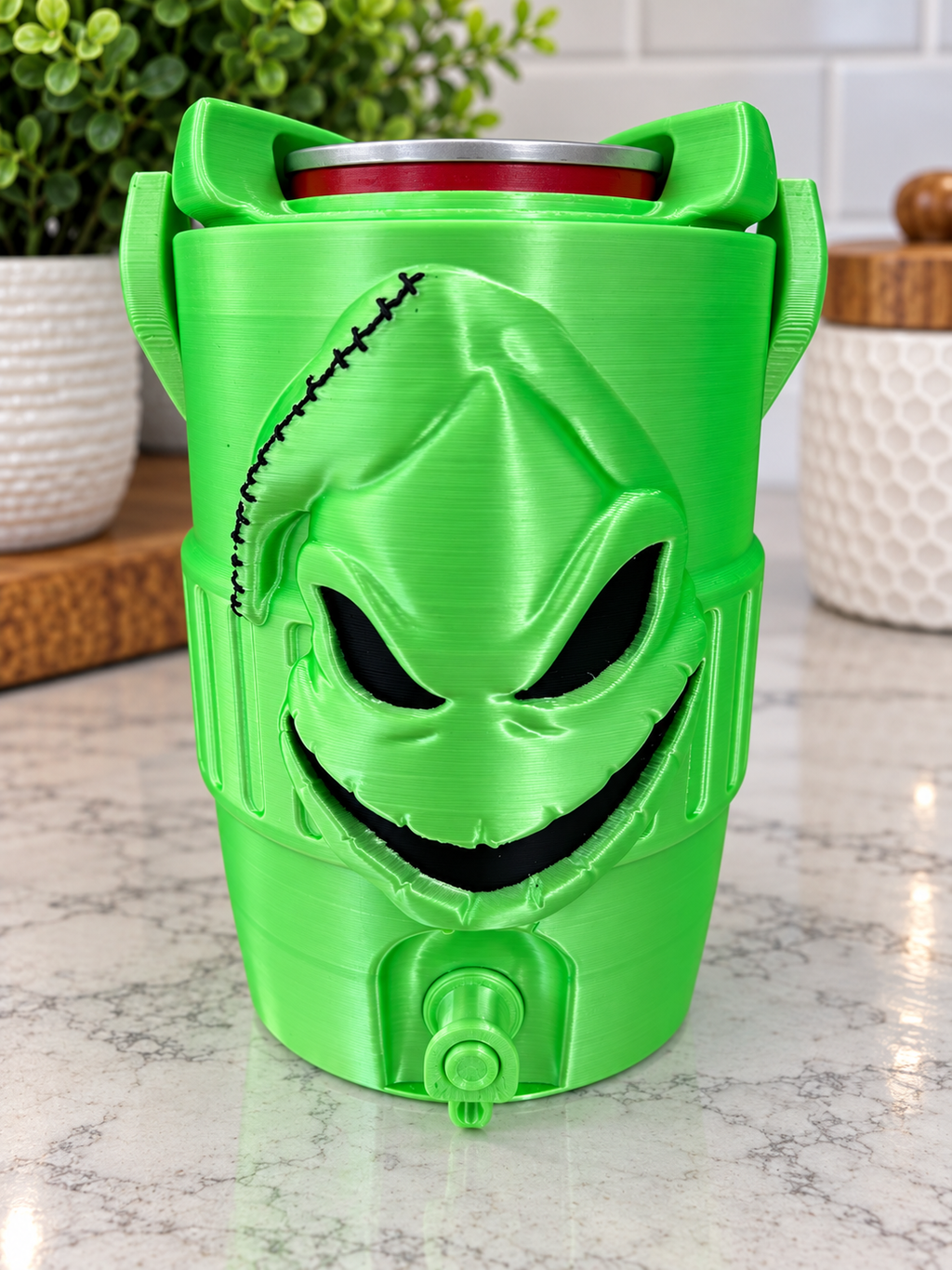 Oogie Boogie Inspired Mini Can Cooler with matching keychain/can opener