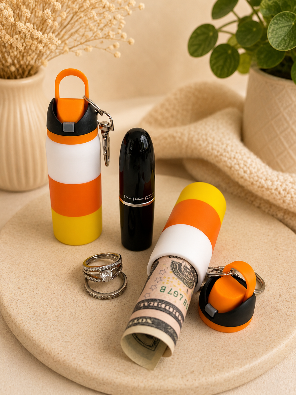 Owala-Inspired Mini Water Bottle Keychain/ Lip balm Holder
