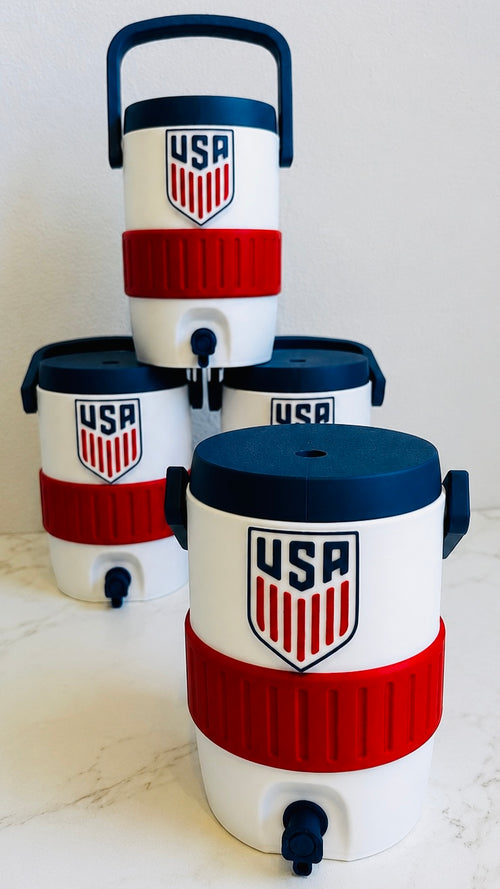 12oz National Soccer Team Mini Coolers with Soccer Ball Keychain/ Can Opener(7 Countries to choose from)