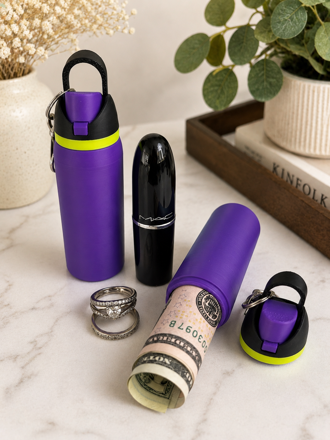 Owala-Inspired Mini Water Bottle Keychain/ Lip balm Holder