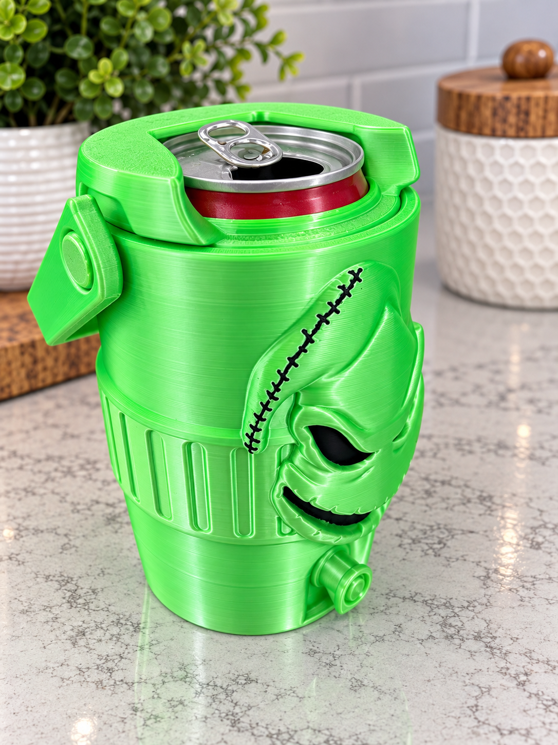 Oogie Boogie Inspired Mini Can Cooler with matching keychain/can opener