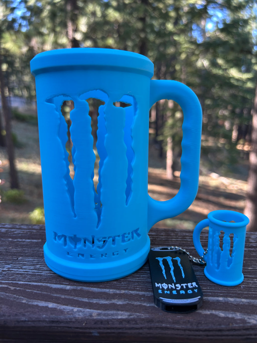 Monster Energy Inspired 3D Printed 16oz Can Holder Mug with Matching Keychain, Opener and Lid
