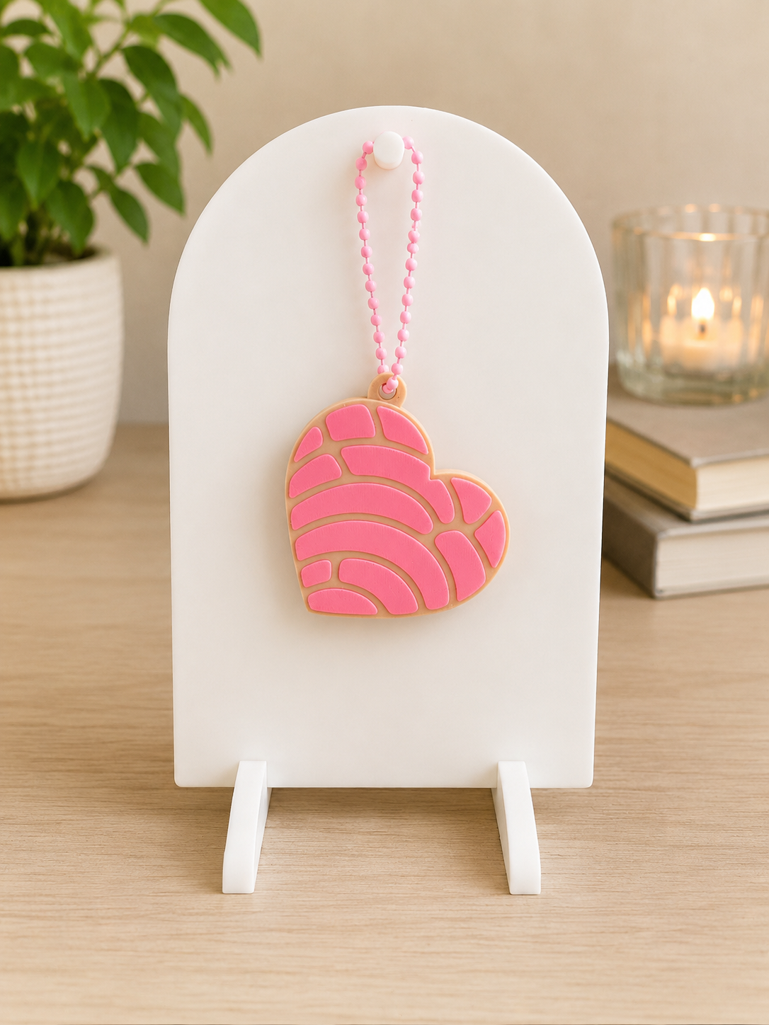 Concha heart Keychain/ Can Opener