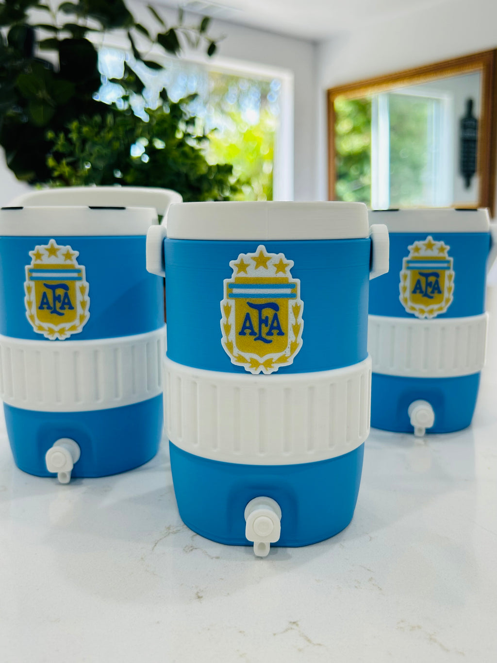12oz National Soccer Team Mini Coolers with Soccer Ball Keychain/ Can Opener(7 Countries to choose from)