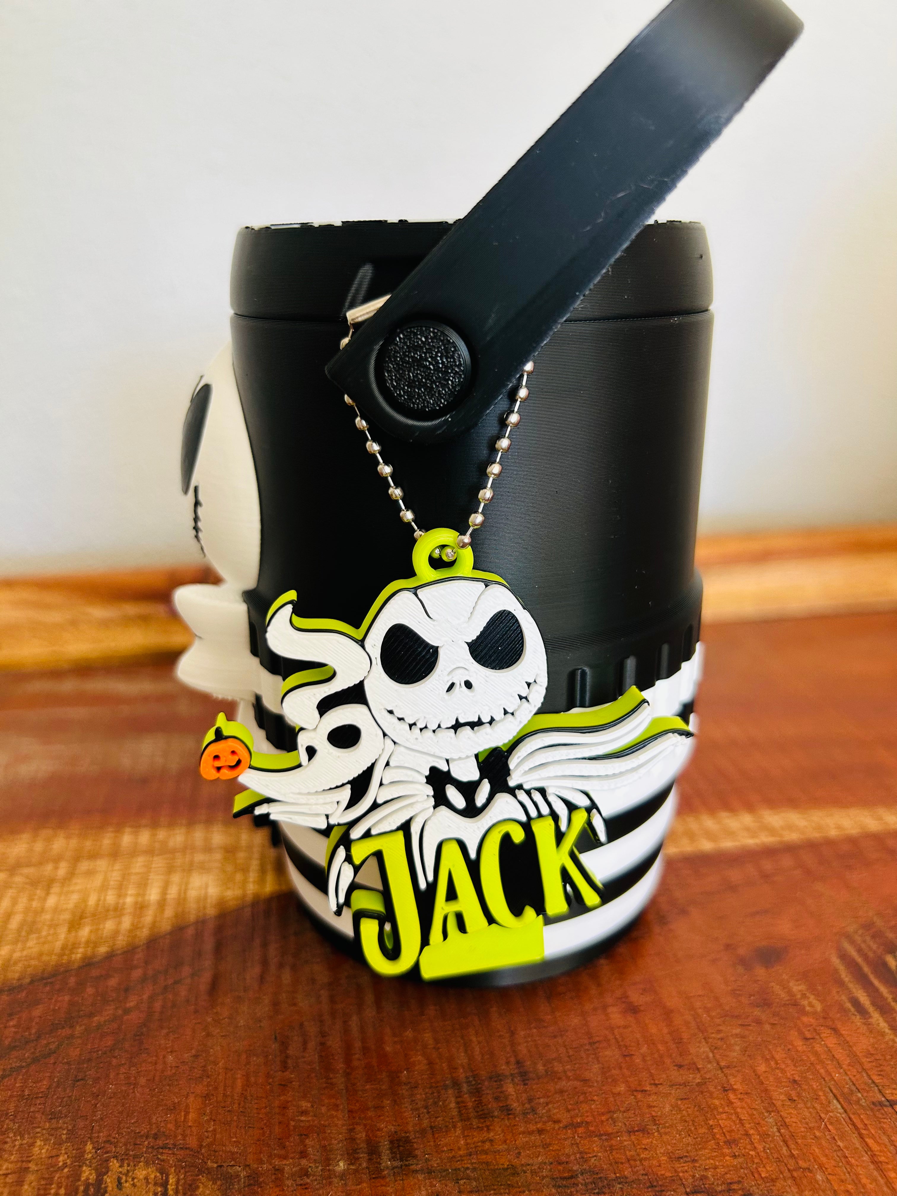Jack Skellington-Inspired 3D Printed Mini Can Cooler with matching Tab Opener