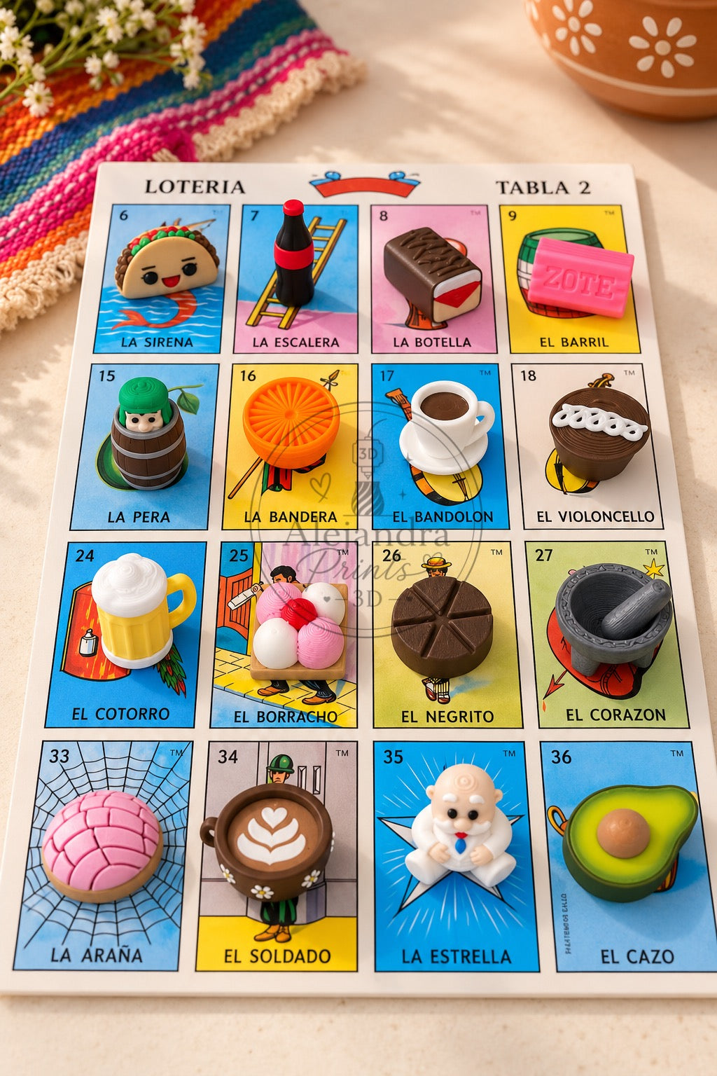 Lotería Game Tokens | 3D Printed Token Bundles
