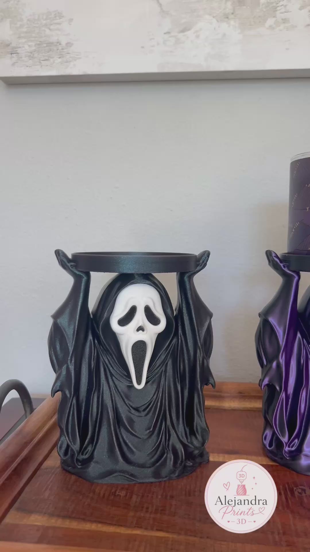 Ghostface-Inspired Candle Holder